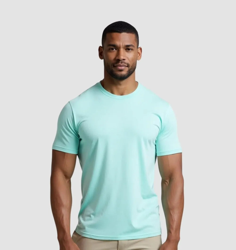 TURQUOISE BLUE CREW NECK