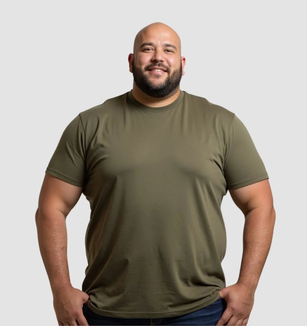 KHAKI CREW NECK